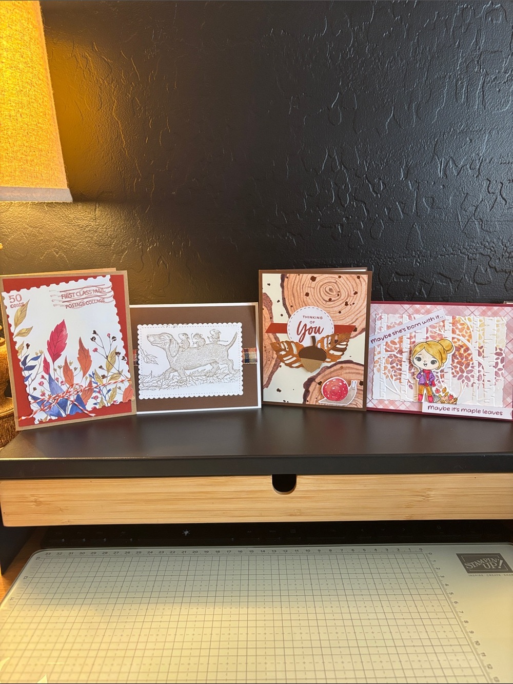 Handmade Fall-Themed Greeting Card Set - Multi-Color